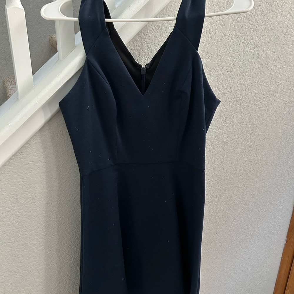 BCBGeneration Navy Blue Sheath V-Neck Dress